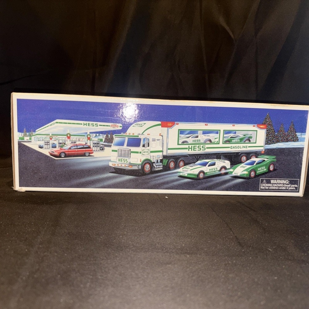 1997 Hess Toy Truck and Racers Lights Friction Motors - New In Box